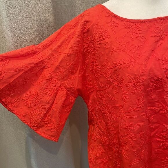 Anthropologie Embroidered Short Flared Sleeve Blouse Size Small - Picture 3 of 6